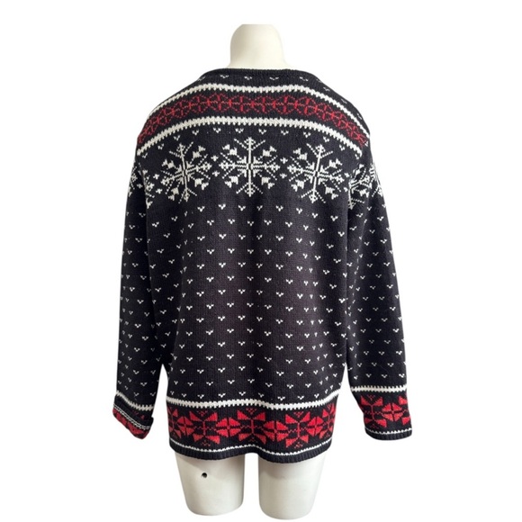 Y2K J. Jill Deer Valley Fair Isle Full Zip Cardigan Sweater Women’s Large - Picture 10 of 10